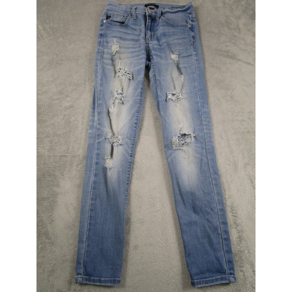 Judy Blue Jeans Womens 28 Blue Denim Distressed Skinny Fit Modern Preppy